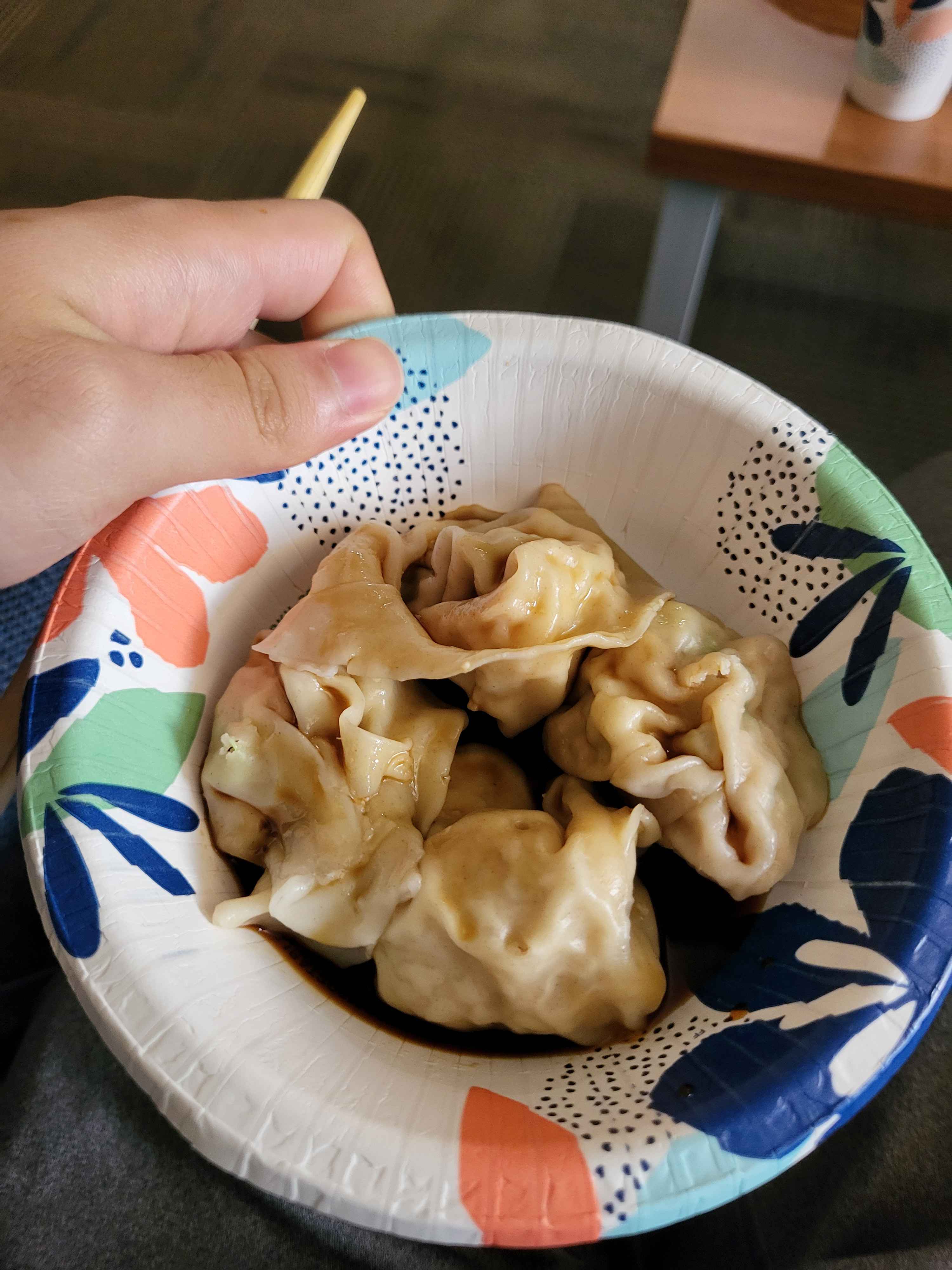 A photo of dumpling making